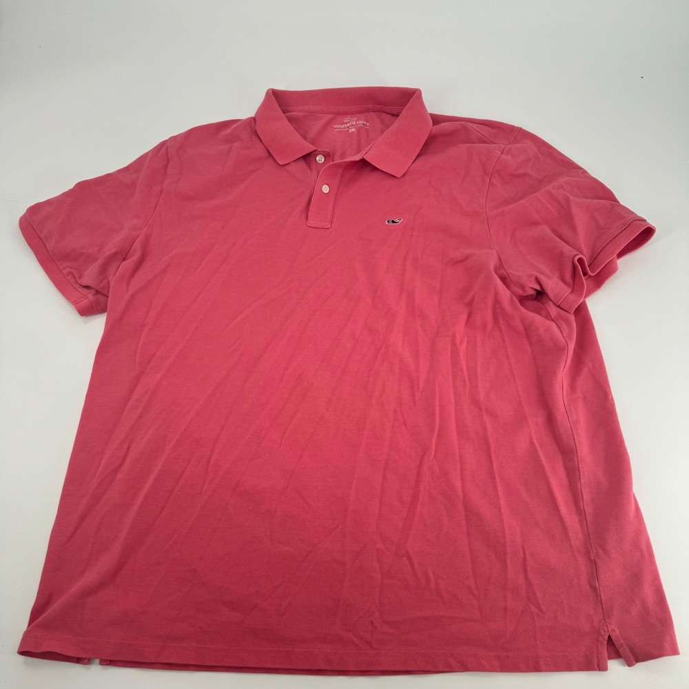 Vineyard Vines Mens 2XL Polo Shirt Classic Fit Pink Casual Short Sleeve